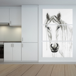 Toile 40 x 60 - Cheval blanc solitaire
