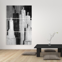 Toile 40 x 60 -  paysage urbain noir et blanc abstrait