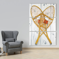 Canvas 40 x 60 - Vintage wood snowshoes