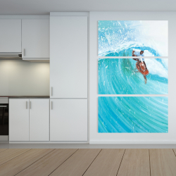 Canvas 40 x 60 - Surfer in the middle of the wave