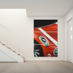 Toile 40 x 60 - Plan rapproché d'une voiture rouge à lignes blanches