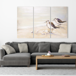 Canvas 40 x 60 - Two sandpipers on the beach