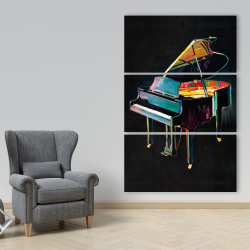 Toile 40 x 60 - Piano réaliste coloré