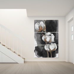 Canvas 40 x 60 - Watercolor cotton flowers