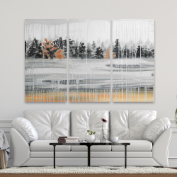 Toile 40 x 60 - Paysage de sapins hivernal