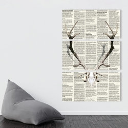 Toile 40 x 60 - Bois de cerf sur papier journal