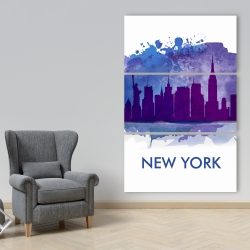 Toile 40 x 60 - Silhouette bleue de la ville de new york