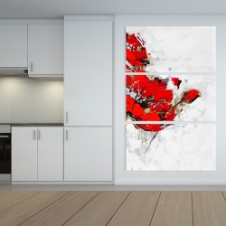 Canvas 40 x 60 - Abstract red flowers with texture