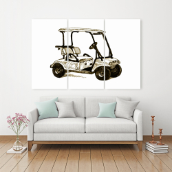 Canvas 40 x 60 - Illustration of a golf cart