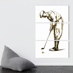Toile 40 x 60 - Illustration d'un golfeur concentré