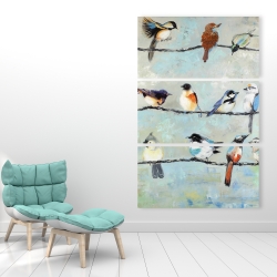 Toile 40 x 60 - Petits oiseaux colorés