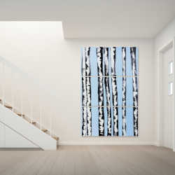 Canvas 40 x 60 - Birches on a blue background