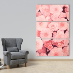 Toile 40 x 60 - Champ de fleurs roses