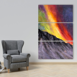 Canvas 40 x 60 - Aurora borealis in the mountain