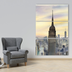 Canvas 40 x 60 - Sunset over new york city