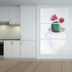 Toile 40 x 60 - Mini cactus dans une tasse