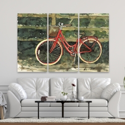 Canvas 40 x 60 - Riding in the woods by bicycle