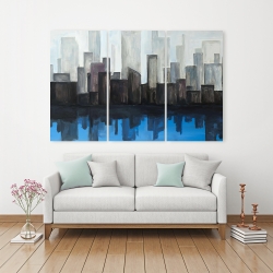 Toile 40 x 60 - Vue d'une ville bleue