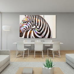 Canvas 40 x 60 - Colorful zebra