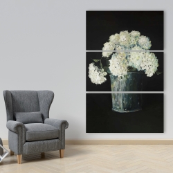 Toile 40 x 60 - Fleurs hydrangée blanche