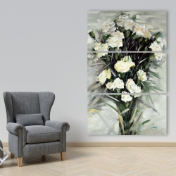 Toile 40 x 60 - Bouquet blanc de lisianthus