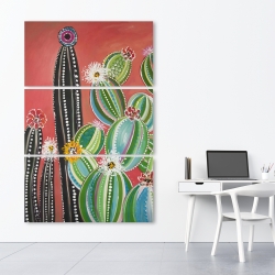 Canvas 40 x 60 - Rainbow cactus