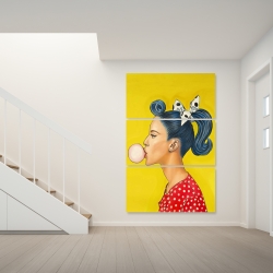 Canvas 40 x 60 - Retro woman with beautiful ponytail