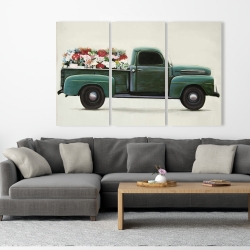 Canvas 40 x 60 - Flowers farm truck