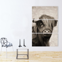 Canvas 40 x 60 - Highland cattle sepia