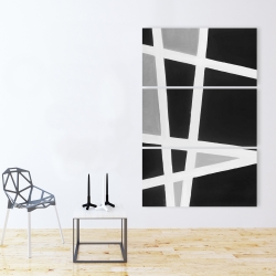 Toile 40 x 60 - Lignes abstraites en noir et blanc