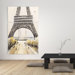 Toile 40 x 60 - Tour eiffel et oiseaux en vol