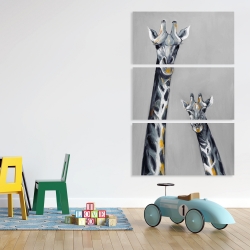 Canvas 40 x 60 - Steel blue giraffe