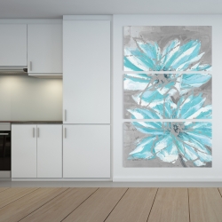 Canvas 40 x 60 - Two little abstract blue flowers