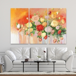 Canvas 40 x 60 - Bouquet of multicolor abstract flowers