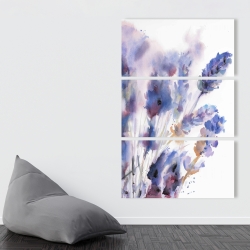 Canvas 40 x 60 - Watercolor lavender flowers with blur effect