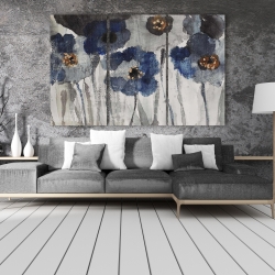 Canvas 40 x 60 - Blue blurry flowers