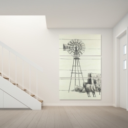 Toile 40 x 60 - Vieux moulin à vent vintage du texas