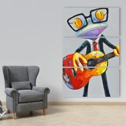 Canvas 40 x 60 - Funny frog playing guitar