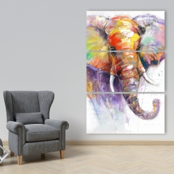 Toile 40 x 60 - Magnifique éléphant coloré