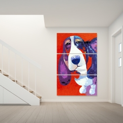 Toile 40 x 60 - Chien basset abstrait et coloré