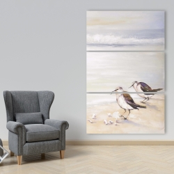 Canvas 40 x 60 - Two sandpipers on the beach