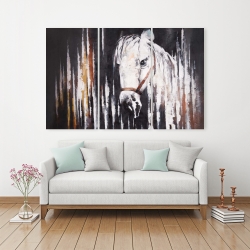 Toile 40 x 60 - Cheval blanc dans le noir