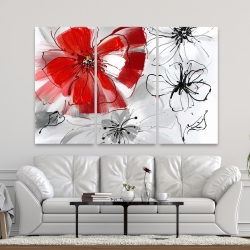 Canvas 40 x 60 - Red & gray flowers
