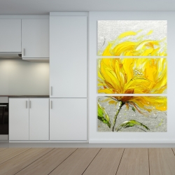 Toile 40 x 60 - Fleur jaune touffue