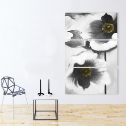 Toile 40 x 60 - Fleurs en noir et blanc