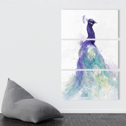 Canvas 40 x 60 - Abstract peacock in watercolor