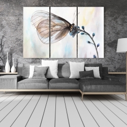 Canvas 40 x 60 - Butterfly on blue flowers