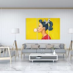 Canvas 40 x 60 - Retro woman with beautiful ponytail