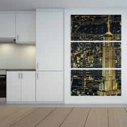 Toile 40 x 60 - Schéma de ville dorée