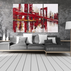 Toile 40 x 60 - Pont rouge industriel et abstrait